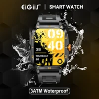 EIGIIS Smart Watch 3ATM Waterproof 1.96" IPS Screen Military KT71 Men 100+ Sport Mode Heart Rate Blood Pressure Bluetooth Call 4