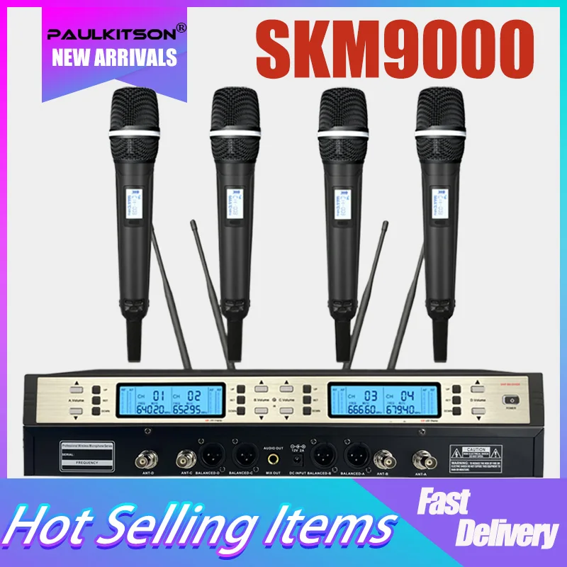 Sistema Microfonico Wireless UHF SKM9000, Doppio Microfono Vocale Per Stage E Chiesa - 2