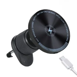 Enhanced Magnetic Wireless Car Charger - 15W Fast Charging Phone Mount Holder (Air vent)