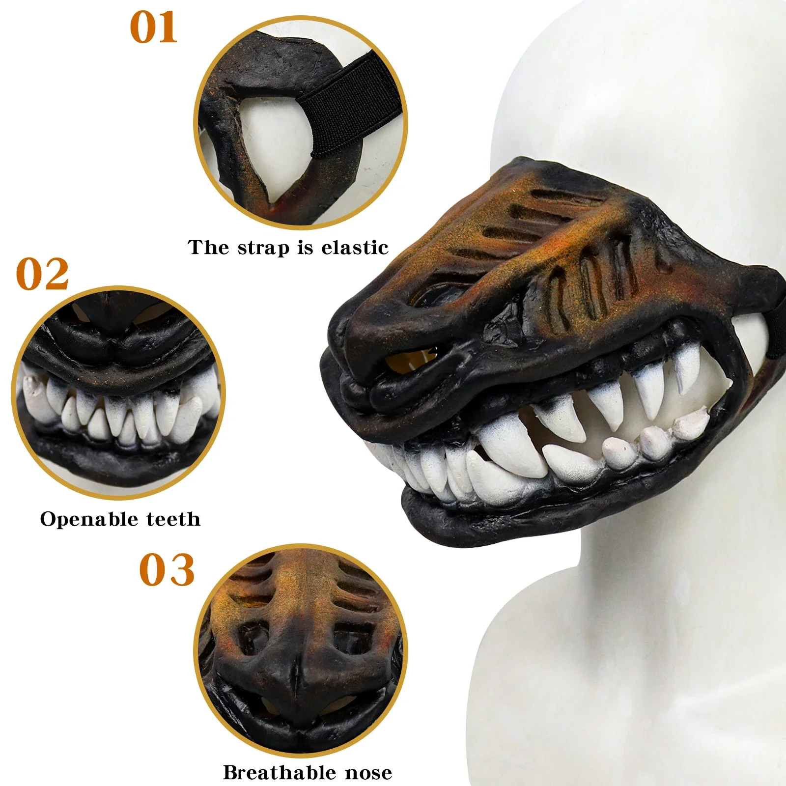 Dog Mouth Mask Padded Latex Rubber Muzzles For Large Role Play Puppy Halloween Cosplay Photo Props accessories