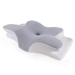 Butterfly Shaped Memory Foam Orthopedic Neck and Shoulder Relief Pillow (Gray)