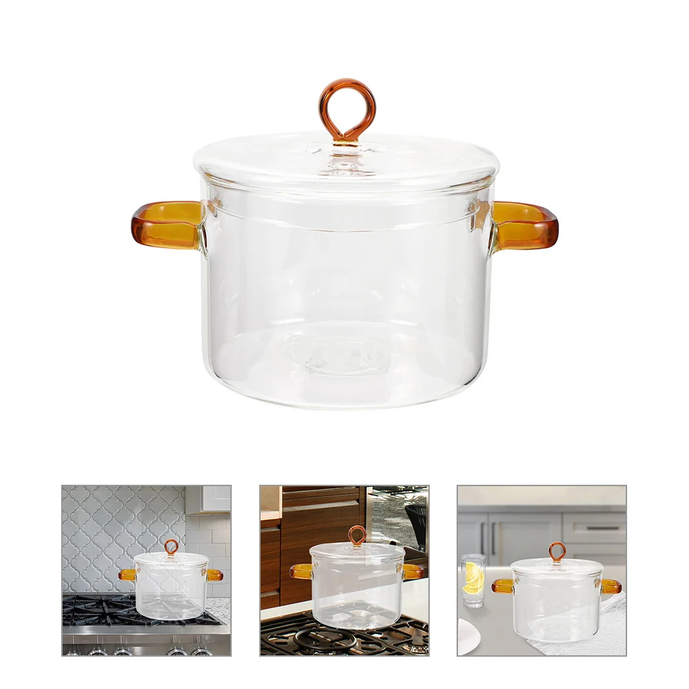 

Glass Double-eared Instant Noodle Bowl Non Stick Cooking Utensils High Borosilicate