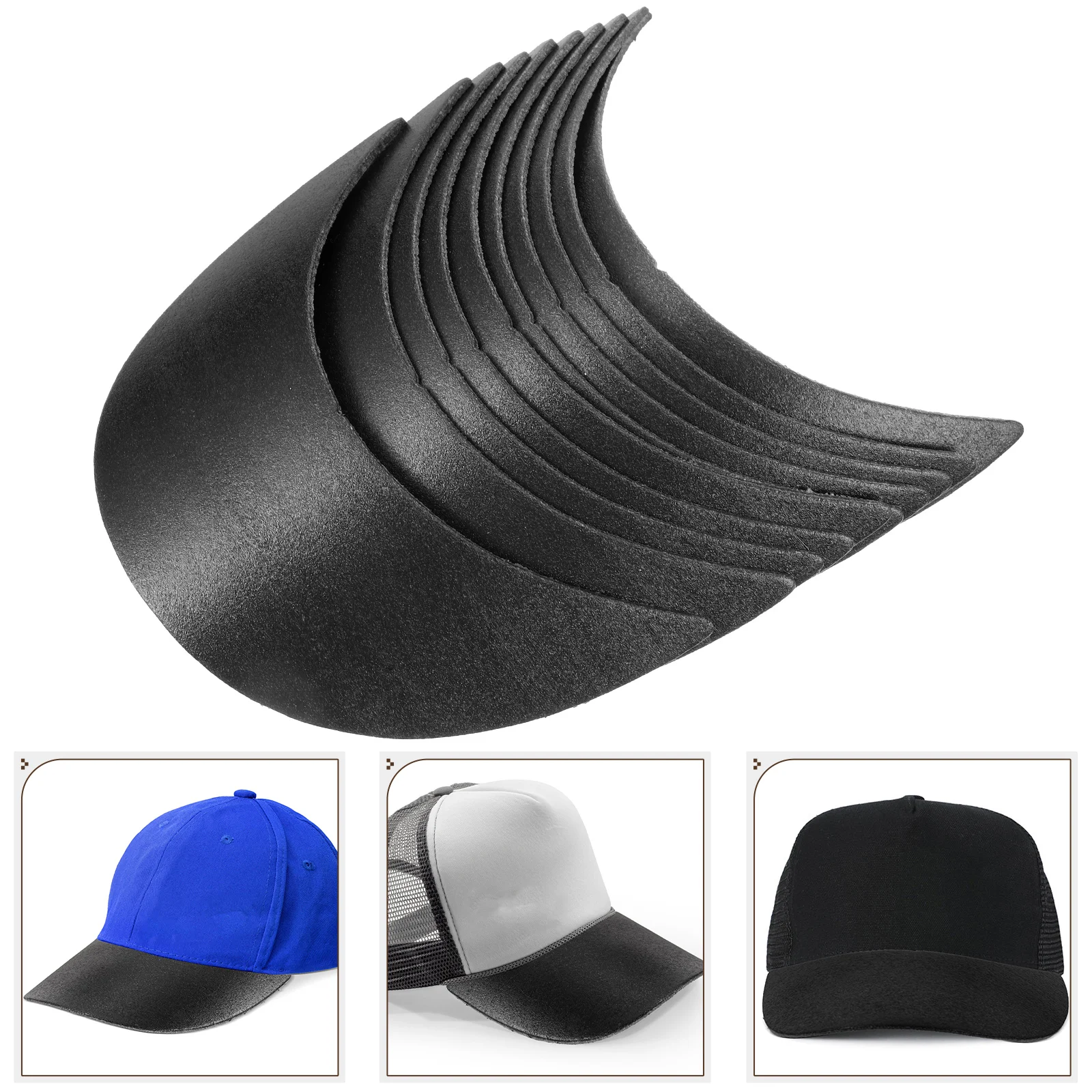 

10pcs Baseball Hat Brim Peaked Hat Shaper Sun Hat Support Caps Liners Baseball Cap Insert Brims