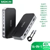 MOKiN USB C Docking Station Dual HDMI Monitor Adapter USB C Hub 3 Monitors Adapter with 4K Dual HDMI Displayport VGA 100W PD 3.0 1