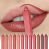 Pudaier 12-Color Lip Liner Pen Set, Long-Lasting, Waterproof, Sweatproof, Easy Blend, Non-Fade, Natural Berry Tones, Crayon Form 1