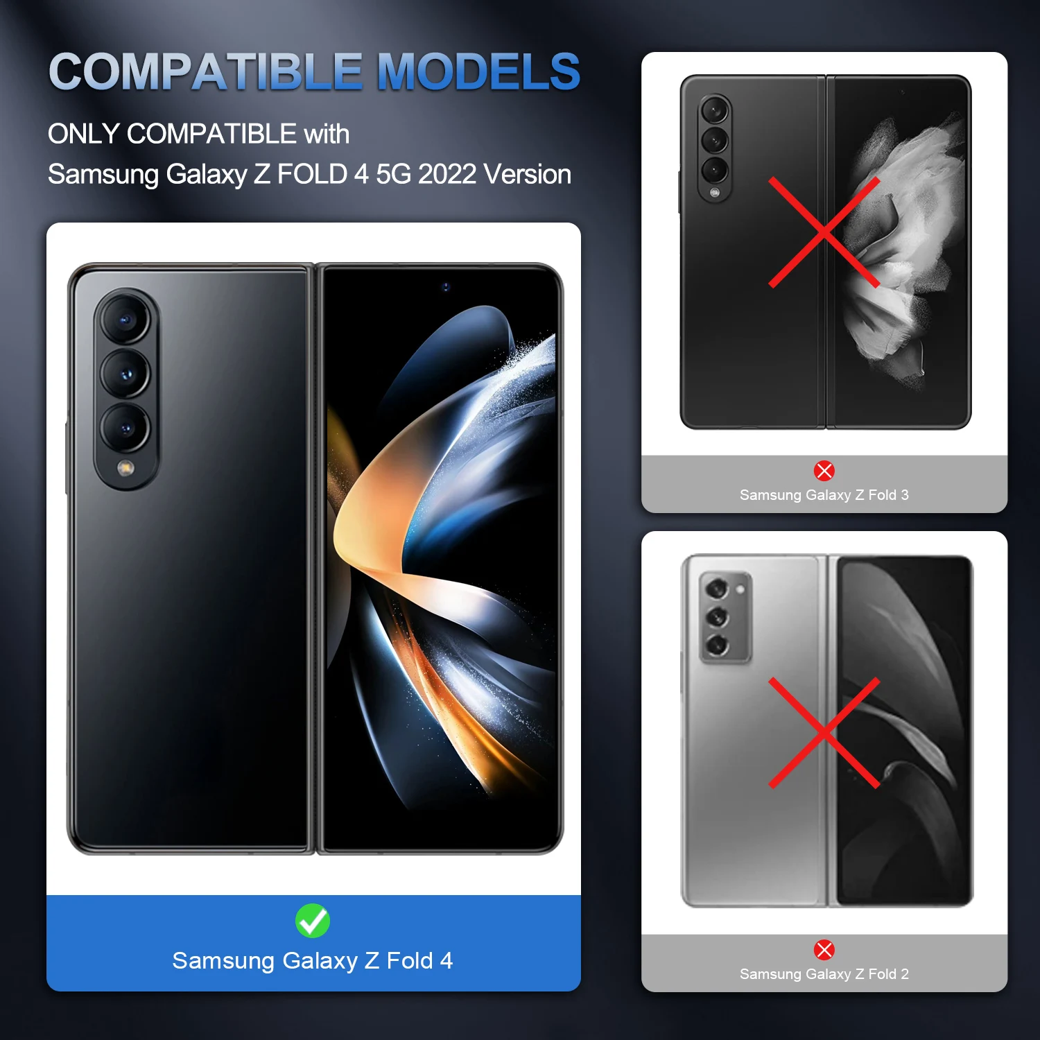 Shockproof Rugged Armor Case For Samsung Galaxy Z Fold 4 Hinge Protection Slim Case Hidden Kickstand Built-in Screen Protector