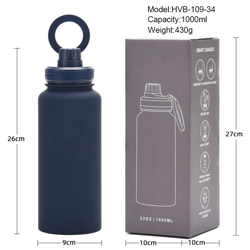 32oz Double Wall Vacuum Flasks Insulated Stainless Steel Magnetic Magsafe Water Bottle with Phone Holder