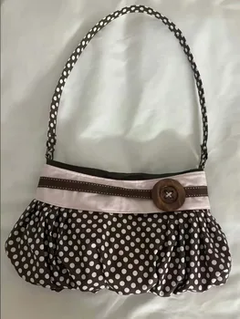Borse Messenger alla Moda da Donna 2026 Nuovo Arrivo Borsa a Mano Vintage a Pois Coreana Grande Capacità Borse Tote Casual Borse a Spalla