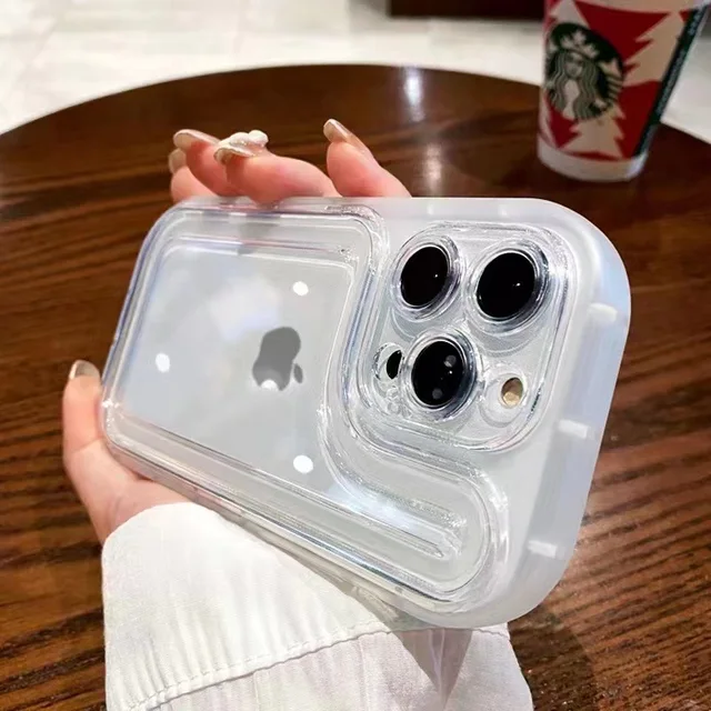 Sűrített Légzsák Az Apple 14Promax Tokhoz All-Inclusive Szilikon Átlátszó Anti-Drop Egyszerű Iphone 14 13 12 Promax Tokok - Image 4