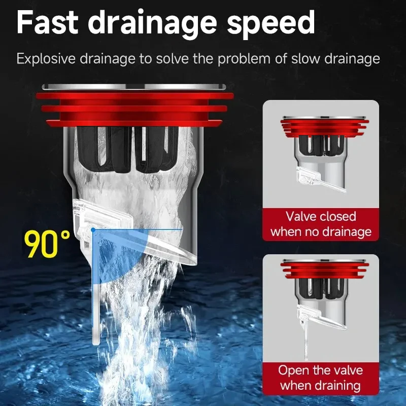 Odor Proof Floor Drain Valve for Kitchen Bathroom Toilet