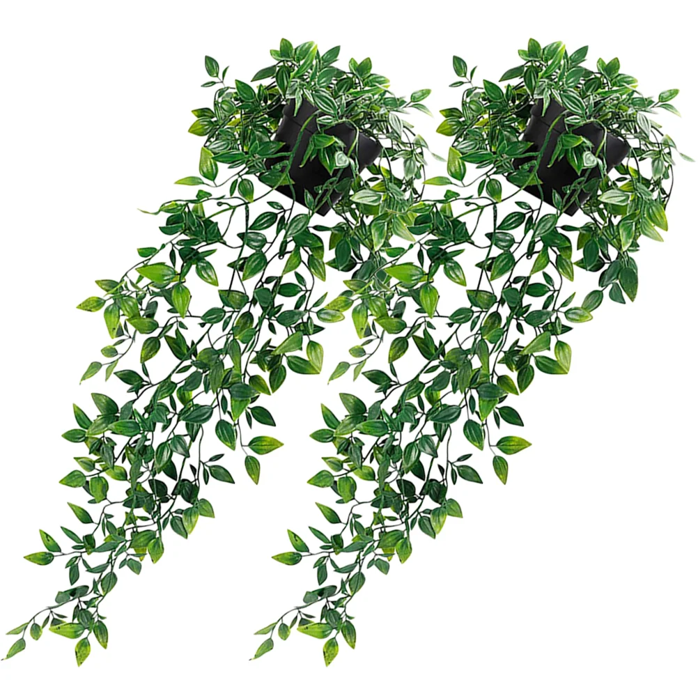 

2 Pcs Artificial Simulation Mandala Indoor Plants Vines for Bedroom Plastic Hanging with Pots