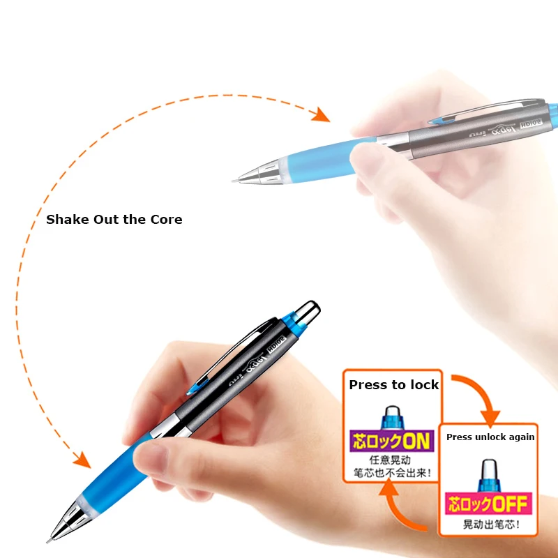 Uni Alpha-Gel Shaker Mechanical Pencil Prevent Fatigue Slightly Firm Grip, 0.5mm Lead, Lightweight Aesthetically School Supplies 2
