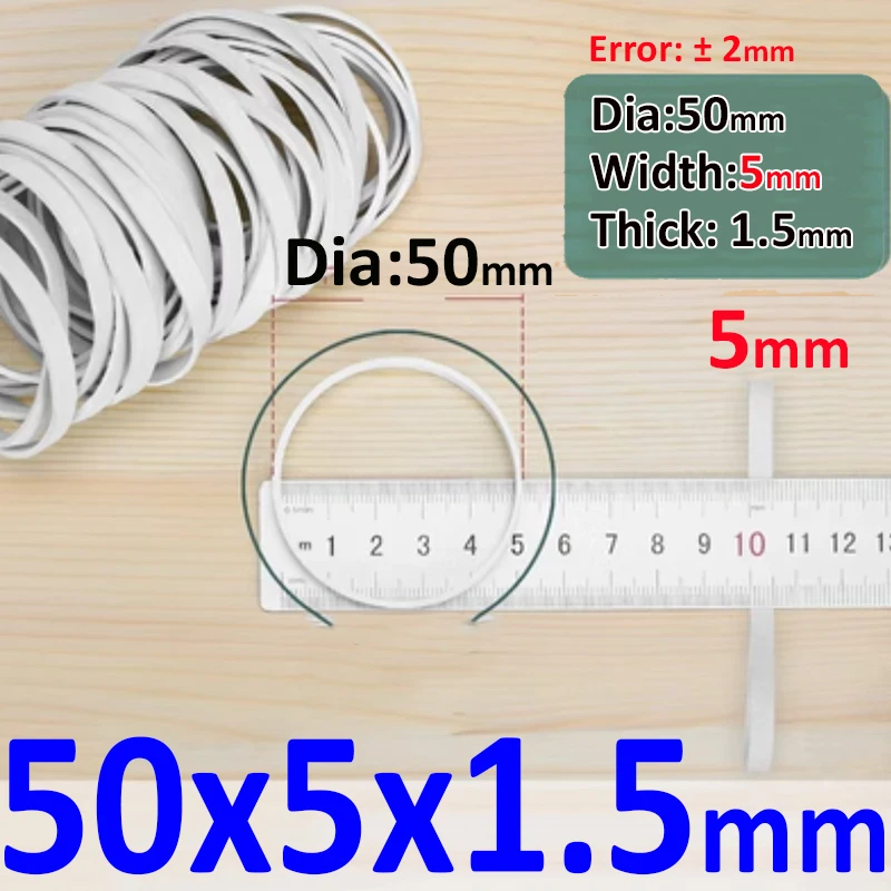 High Quality White Elastic Rubber Bands Stretchable Sturdy Rubber Rings For  Office School Home Dia 15mm-60mm Width=Thick1.5mm