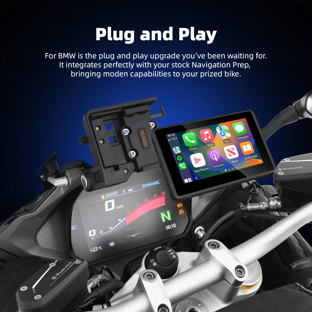 EKIY 5.0 "Wireless CarPlay Moto Android Auto Per BMW R1200GS R1250GS F800 F900 S1000XR GPS Moto di Navigazione Per WonderWheel - immagine 6