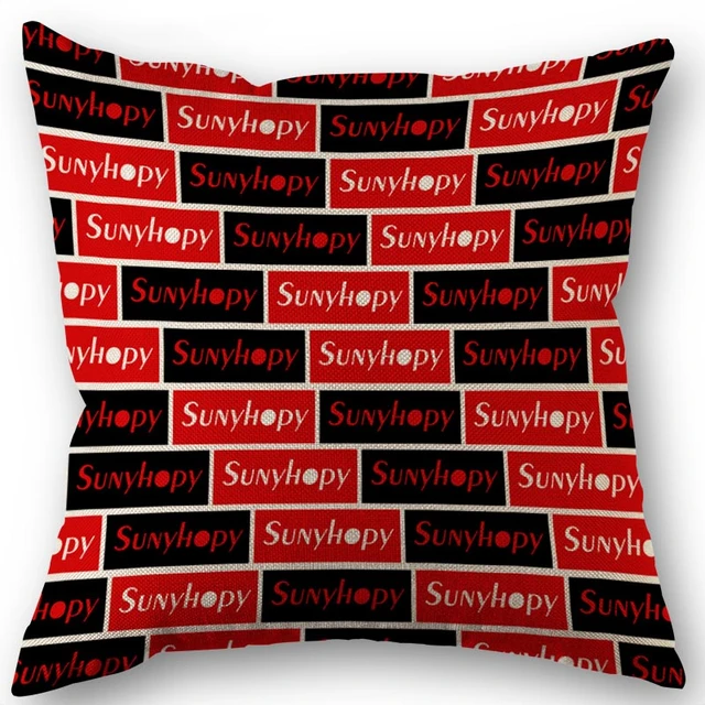 Custom Sunyhopy Brand Art Logo Pillowcase Cotton Linen Fabric