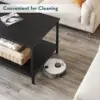Black Coffee Table for Living Room Modern Rectangle 2-Tier Coffee Tables with Storage Industrial Wood Center Table for Large 5