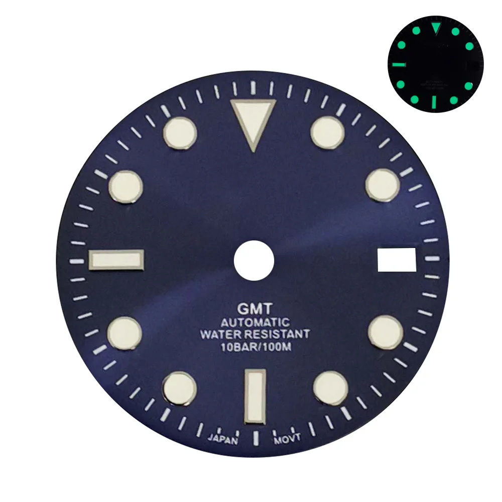 

28.5/29mm dark blue GMT NH34 Sunburst dial suitable for NH34 movement watch accessories