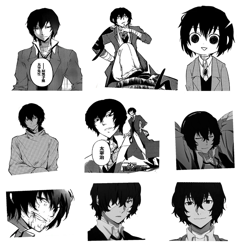 10/30/70 Stück Anime Bungou Stray Dogs Aufkleber Schwarz Weiß Graffiti Aufkleber Telefon Fall Computer Wasserdicht Dekorative Aufkleber Spielzeug – Detail 6