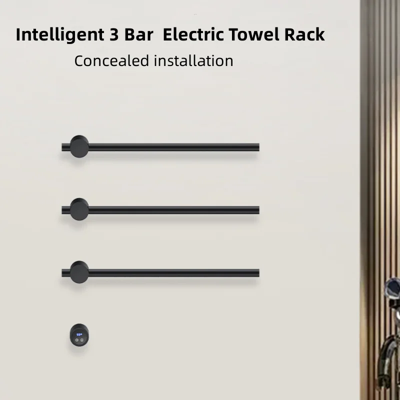 Electric Towel Rack Bathroom Towel Dryer Heating SUS304 Household Smart Touch Control Timer 110V/220V