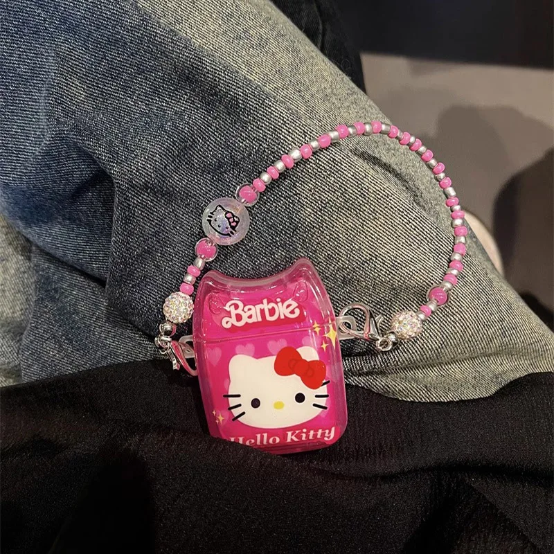 

Аксессуары для наушников Барби КТ для Airpods 1 2 3 Pro Kawaii Girl Беспроводная Bluetooth-гарнитура защитный чехол с футляром для ключей наушников