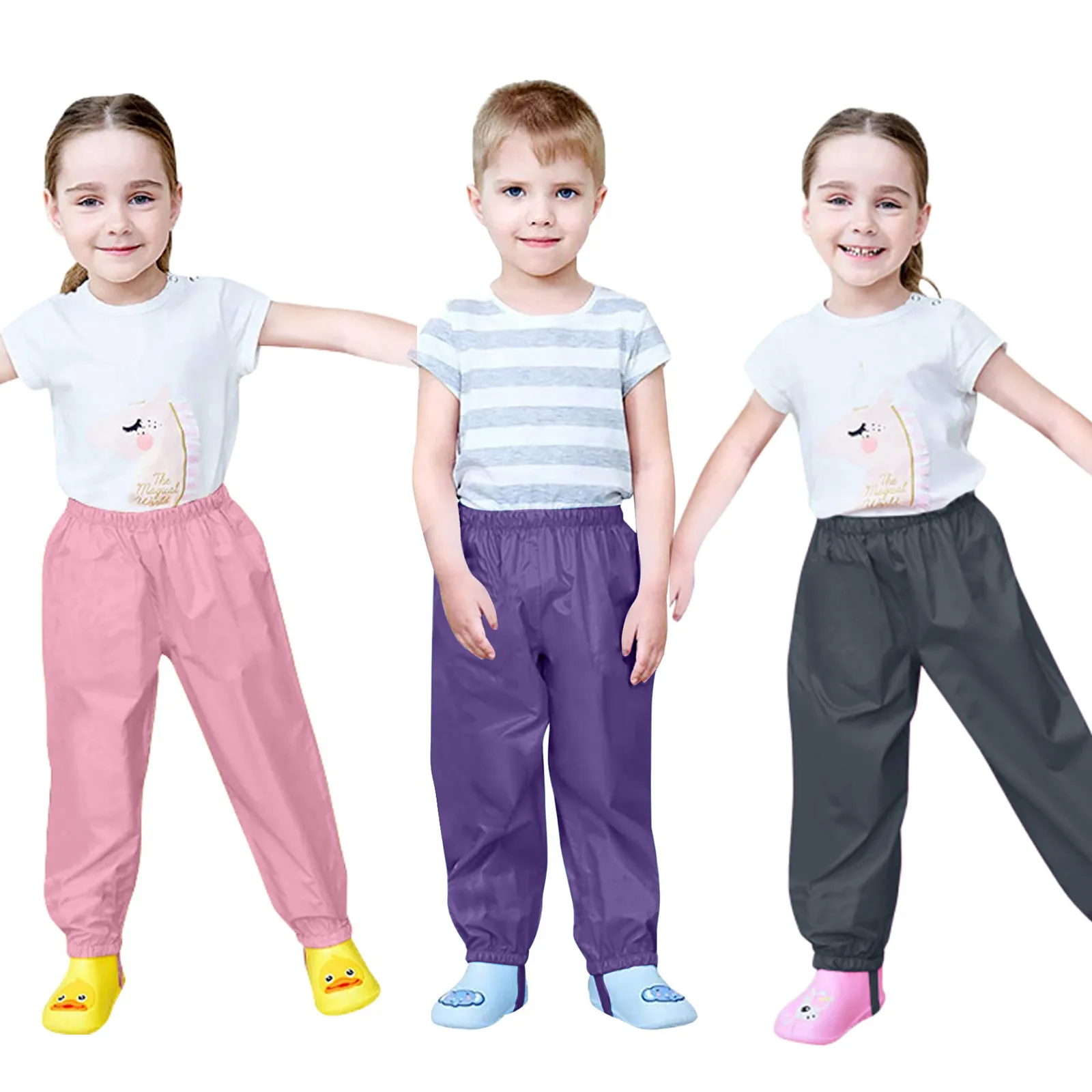 Kids Pants Girls Pants Boys Pants Waterproof Girl Pants Toddler Kids Boys Girls Rain Pants Windproof Mud Trousers Kids Clothes