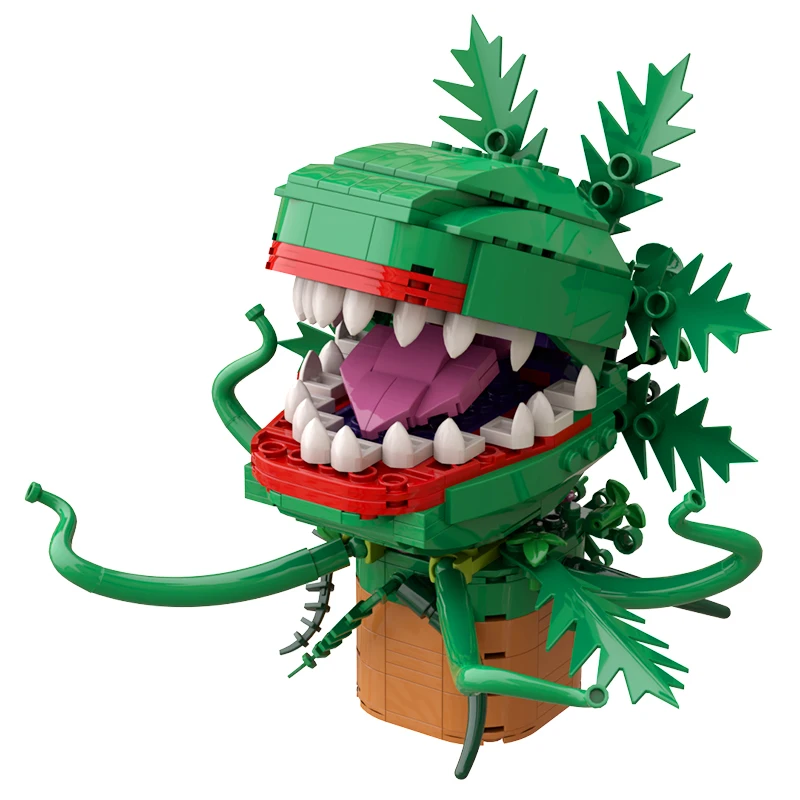 Buildmoc Chomper Flower Building Blocks Man Eater Little Shop Of Horror Audrey Ii Plants Bricks Model Toy For Children Kid Gifts