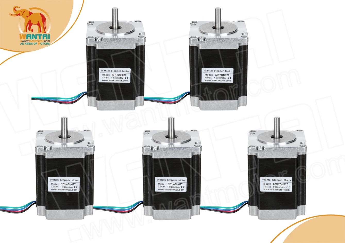 ЧПУ Wantai 5 шт. шаговый двигатель Nema23 57BYGH627 270oz-in 76 мм 3.0A CE ISO ROHS фрезерный гравировальный станок ЧПУ маршрутизатор