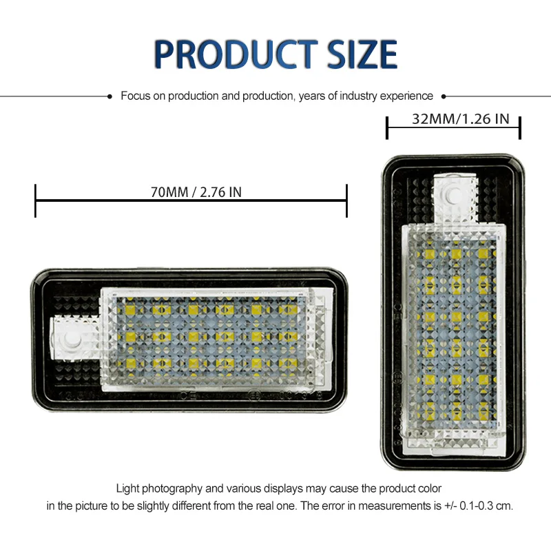 2pcs Car LED Signal Bulbs Number License Plate Lights For Audi A3 S3 2003~2012 A4 S4 RS4 B7 A6 S6 RS6 C6 A5 S5 Cabrio /Cabriolet