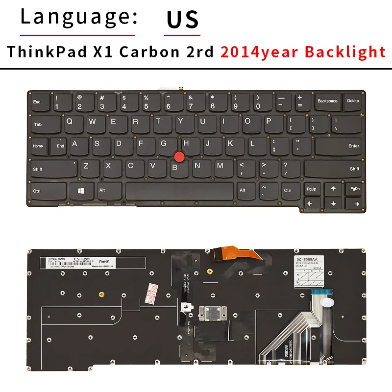 New Eua Inglês Teclado Backlight Laptop para Lenovo Thinkpad x1 Carbono X1c 3rd 456789th 2023 2023 2023 20232023 2023 2023 Anos - Imagem 5