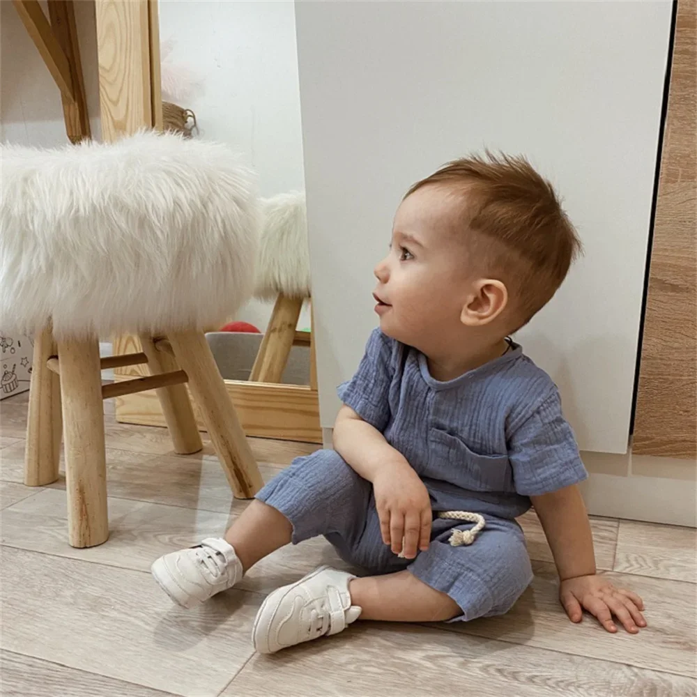 2 Pieces Babies Outfit Set Cotton Newborn Baby Girl Clothes Boys Toddler Romper T-shirts and Shorts Infant Design Soft Clothes 2