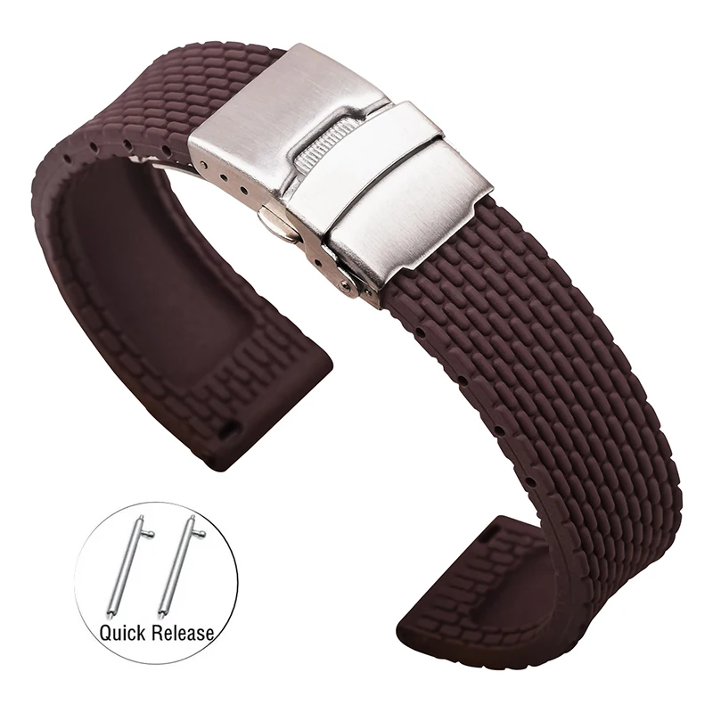 Universal Waterproof Silicone Watch Band - Sporty Rubber Bracelet
