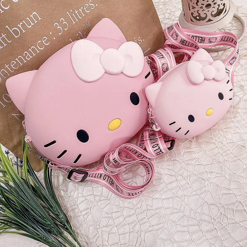 

Силиконовая сумка через плечо Hello Kitty, милый детский мультяшный кошелек Zero, сумка на плечо, силиконовый декоративный рюкзак, праздничные подарки