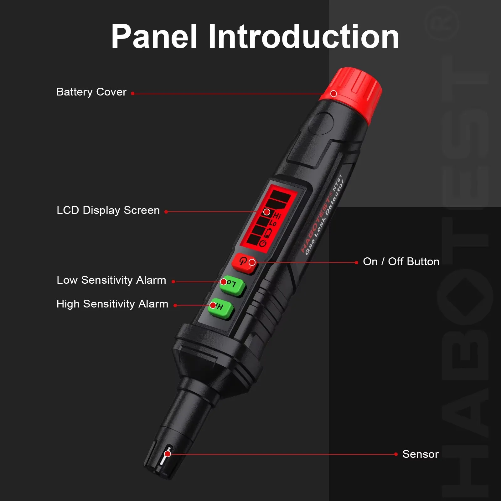 Gas Leak Detector HABOTEST HT61 Combustible Gas Detector Professional Natural Gas Tester Audible & Visual Alarm Combustible Leak Sniffer Meter