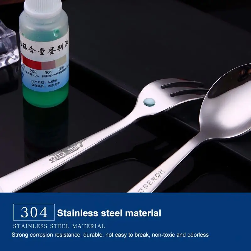 1/2/4PCS Creative Wrench Shape Tea Fork 304 Stainless Steel Dinner Spoon Coffee Cutlery Set Tableware Family Camping Kitchen stainless steel spoon portable cutlery silverware set
