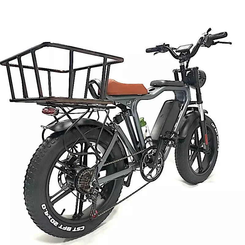 20 Inch 4.0 Fat Tire eBike 48V 750W Rear Motor 20Ah Lithium Battery Full Suspension Hydraulic Brake Electric Cargo Bike
