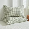 Pillowcase Envelope Style Plaid Couples Plain Ins 48x74cm 100% Pure Cotton Home Textile Household Bedroom Throw Pillow Case 2