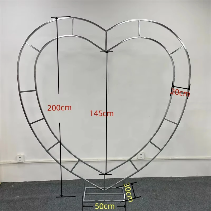 Gold Silver Metal Wedding Arch Heart Shaped Arch Stand Event Part Backdrop