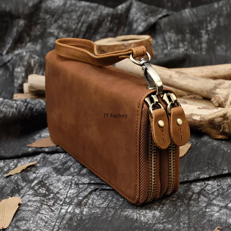 Premium Leather Long Wallet with Money Clip