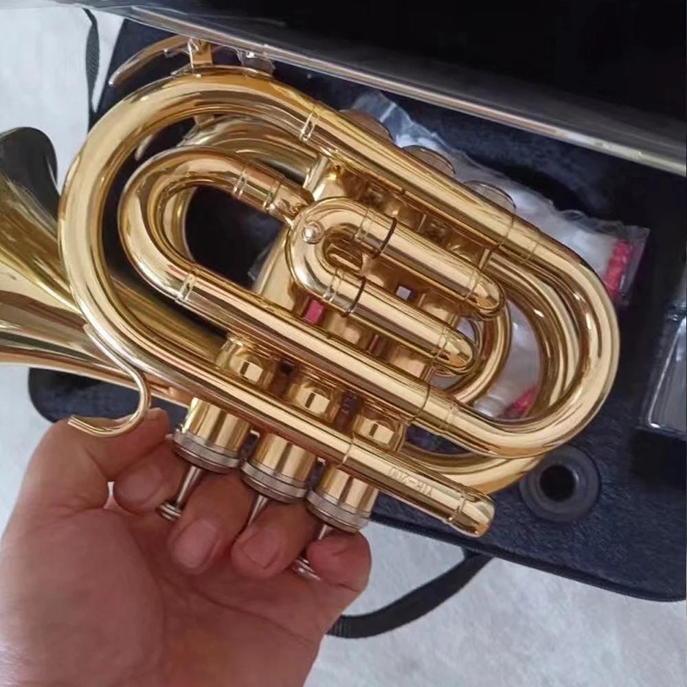 Pocket trumpet 200 B-flat professional performance model made in Japan craftsmanship gold palm trumpet with case accessories