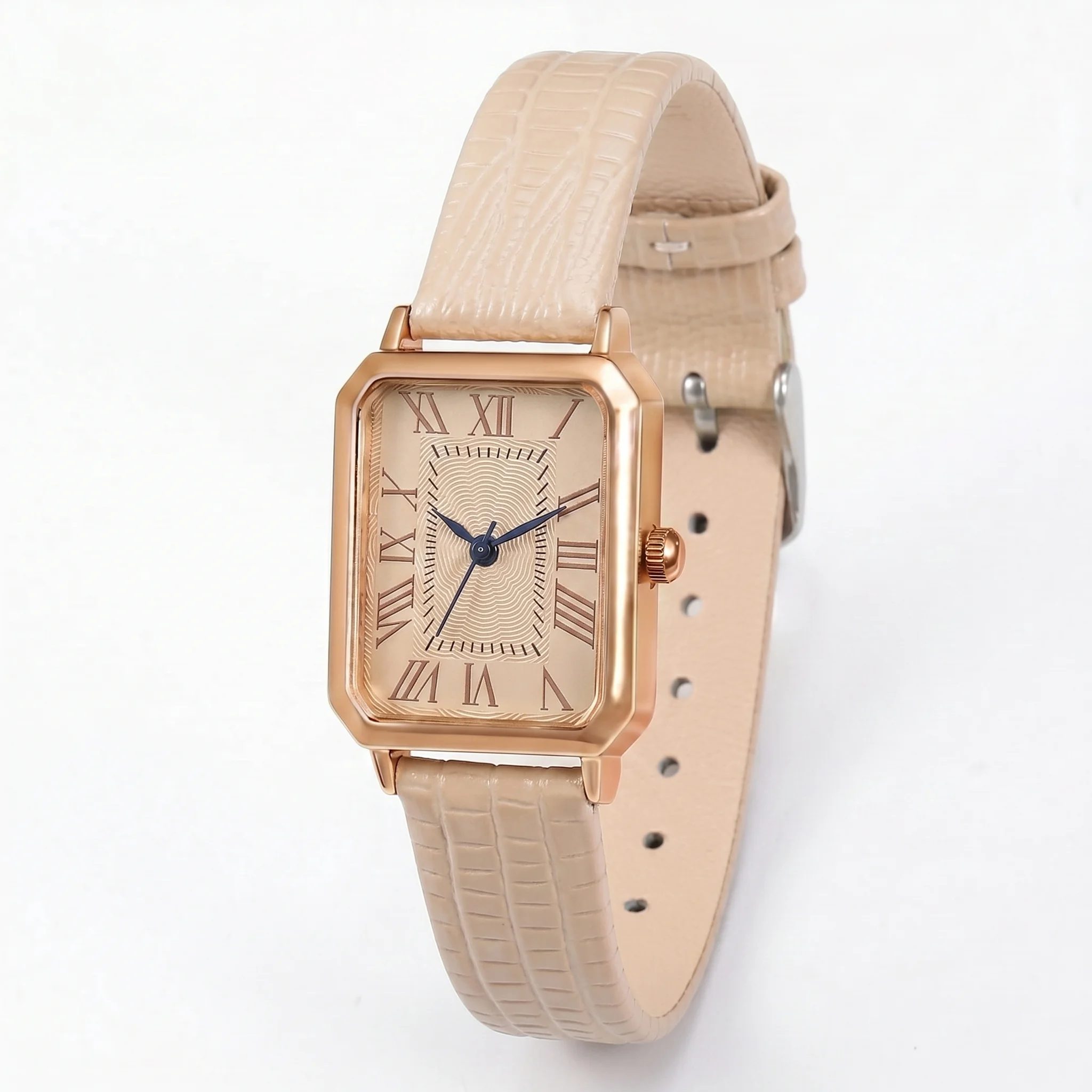 Luxurious Genuine Leather Textured Watch Band Belt