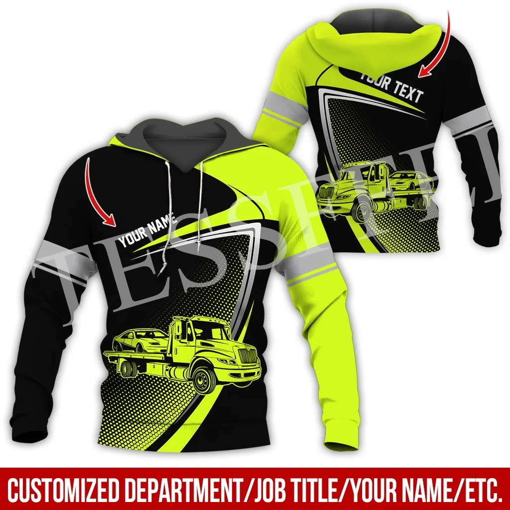 Nome Personalizzato Cosplay Tow Truck Driver Trucker Worker Retro Tuta 3Dprint Harajuku Casual Pullover Jacket Felpe Vintage X13