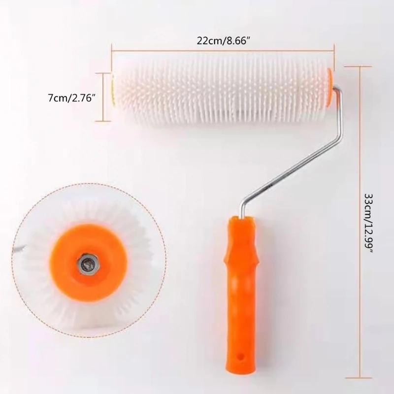 3inch Orange Texture Corner Roller Brush for Wall Decorative Foam Paint  Roller Design Sponge Roller Art Lacquer Tools Handle