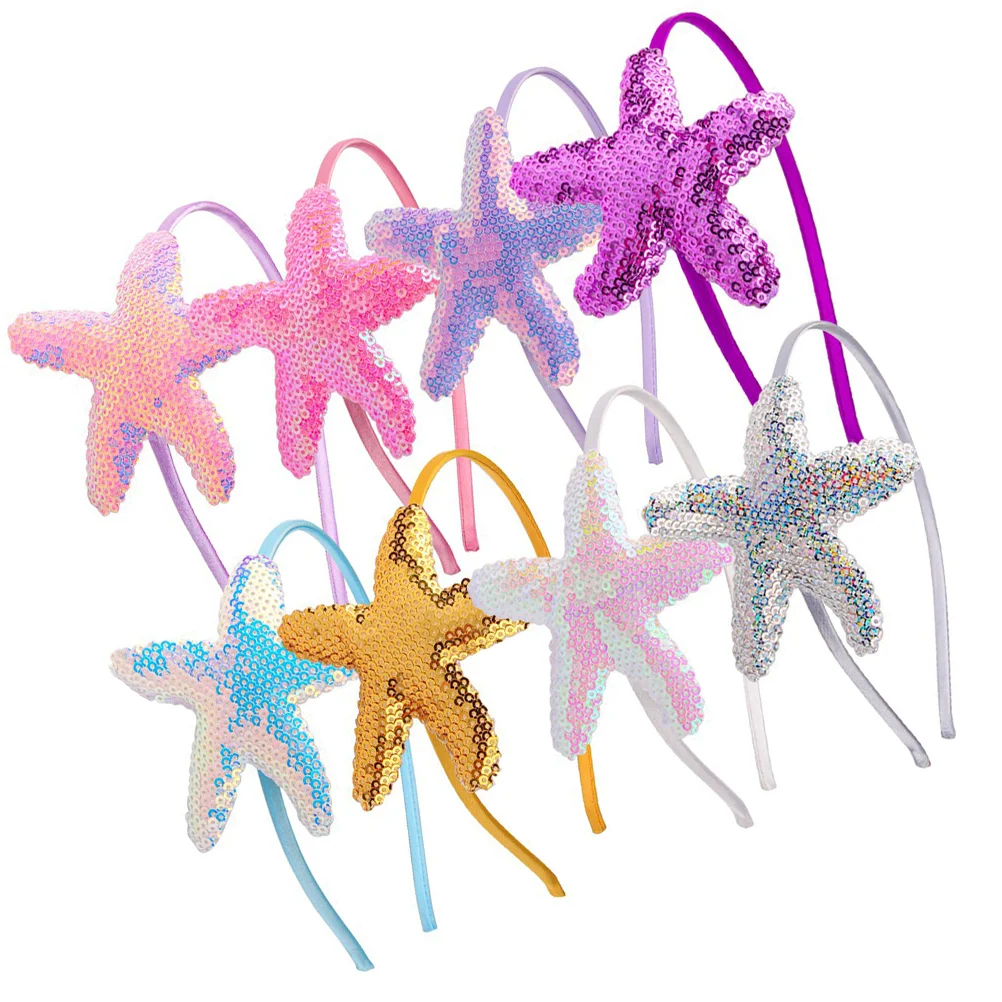 

8 Pcs Little Girls Hair Accessories Starfish Headband Seastar Decor Headdress Hoop Creative Marine Animal Shell Women's