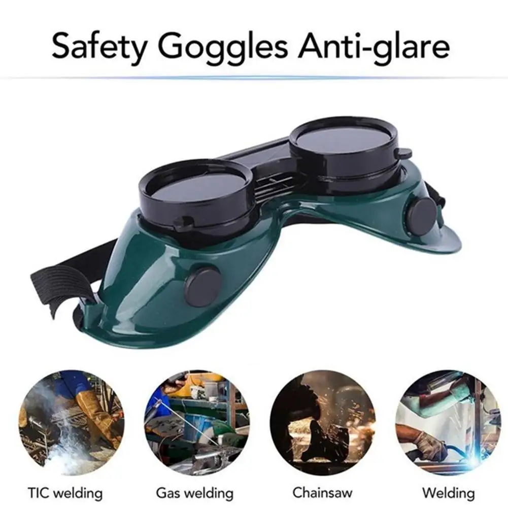 Anti-glare Protective Welding Glasses Portable Welding Cutting With Flip Glasses Protective Up Safety Goggles Grinding Weld A4U6