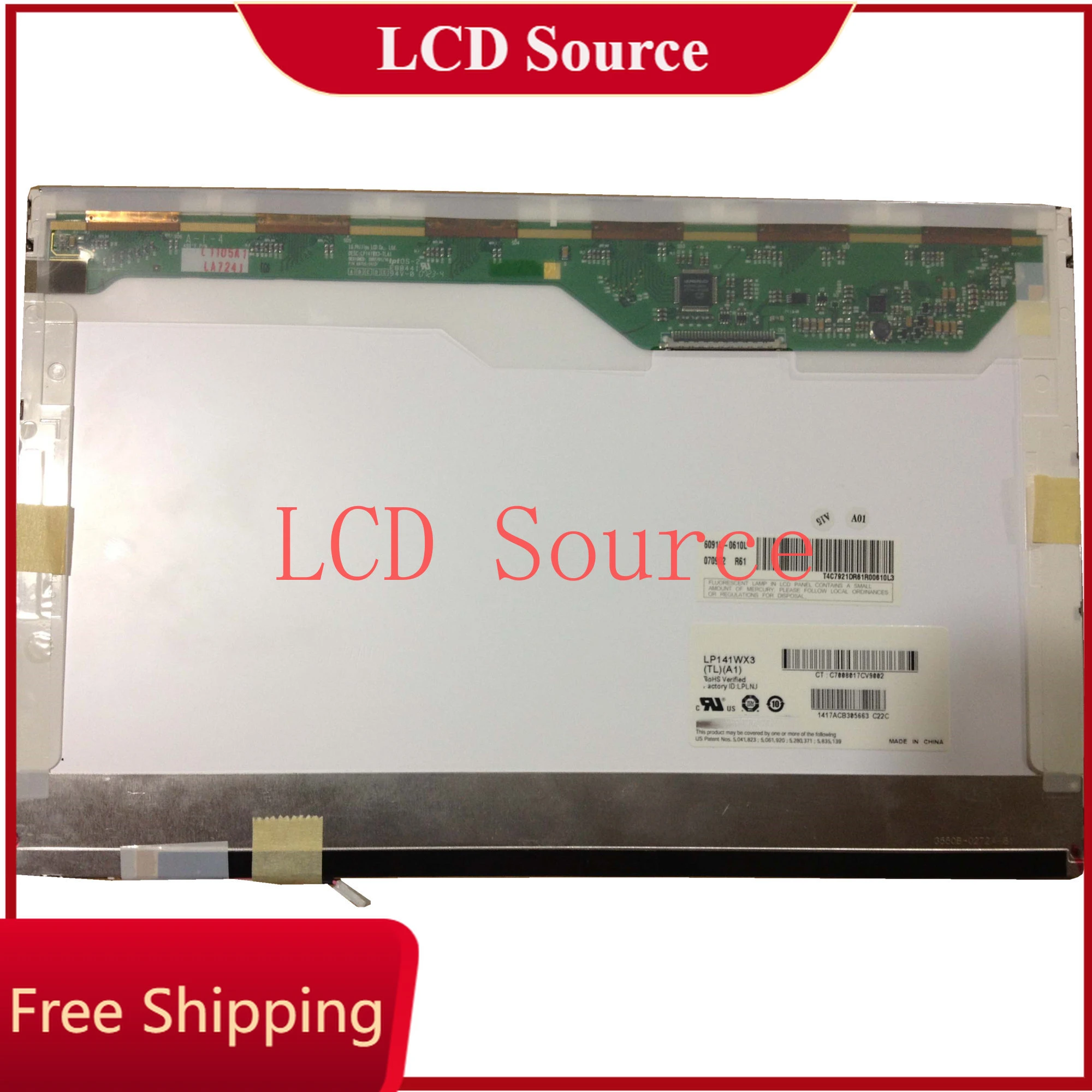 

LP141WX3 TLA1 TLP2 LP141WX3 TLB1 LP141WX3 TLN1 14.1 inch 1280×800 30pins Laptop Replacement Display Panel Matrix