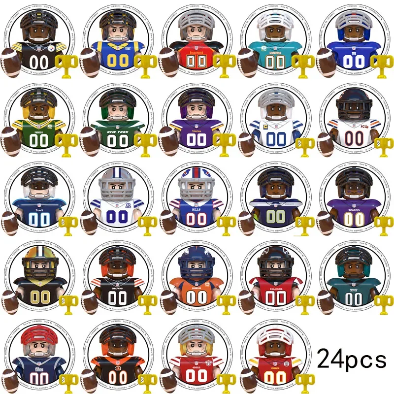 Wm6134 Football Rugby Basketball Player Nfl Building Blocks Giocattoli Educativi Per Bambini Assemblati Regali Di Natale