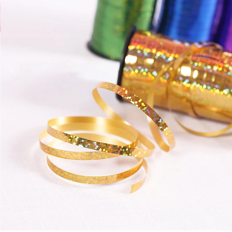 Ribbon Decoration Ribbon Supplies Christmas Ribbon Wrapping Ribbon 100yards 4mm Metallic Ribbon DIY Gift Packing Balloon Accessories Wedding Christmas Decoration Birthday Party Wrapping Crafts