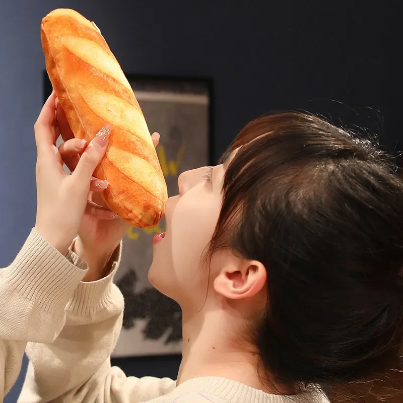 Giant Bread Plush Long Pillow Toy Soft Funny Simulation Food Toy Creative Cushion Birthday Present Christmas Gift, plush toys