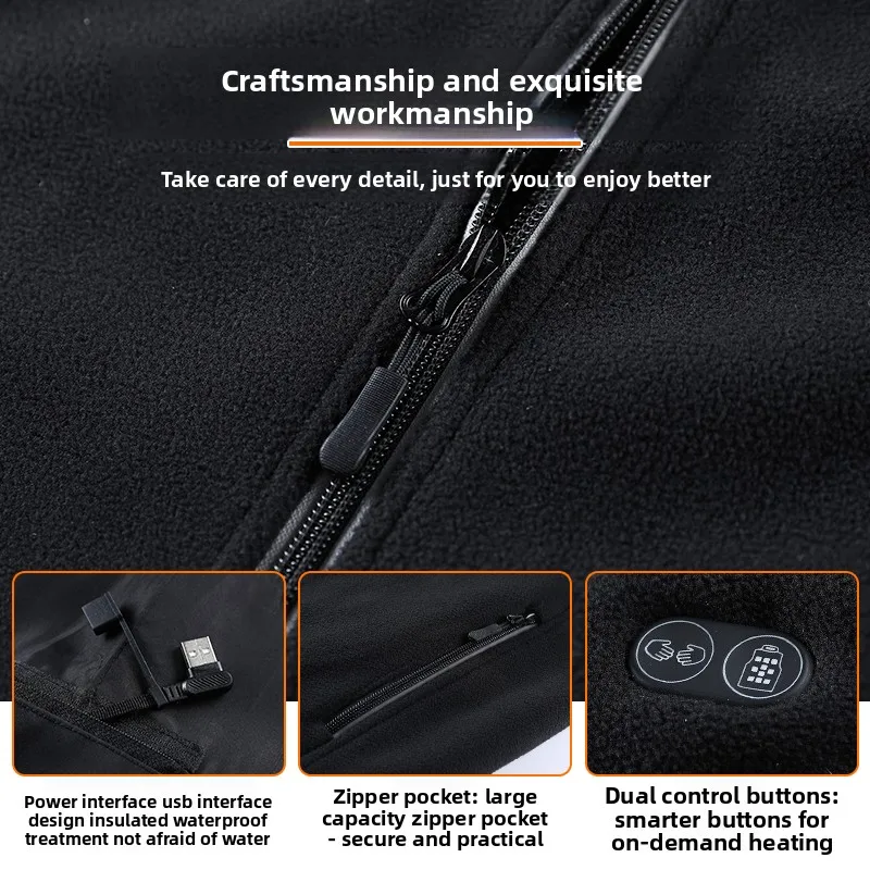 17 HEATING ZONES Heated Vest Men Women Bodywarmer Heated Sleeveless Jacket Winter USB Self Heating Snow Ultra-light Warm Vest