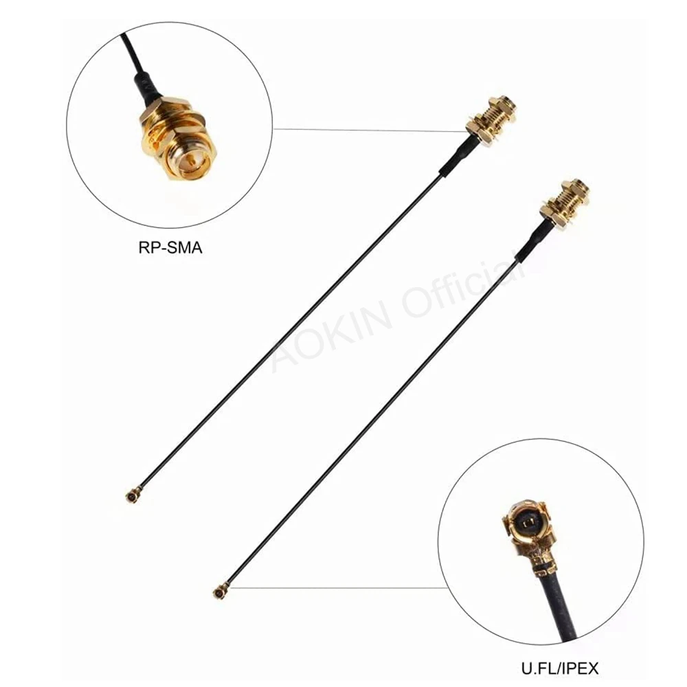 2 x 8dBi 2.4GHz 5.8GHz Dual Band WiFi RP-SMA Male Antenna +2 x 35CM U.FL/IPEX to RP-SMA Pigtail Cable for WiFi Router Wireless helical antenna